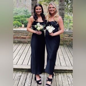 BHLDN Black Silk cowl neck dress Anthropologie